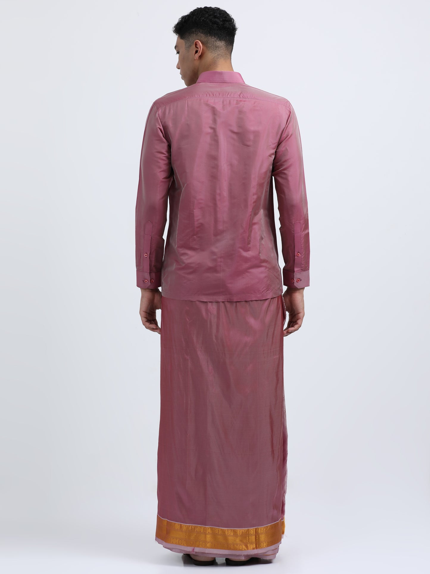 Dull Purple Men Dhoti Set